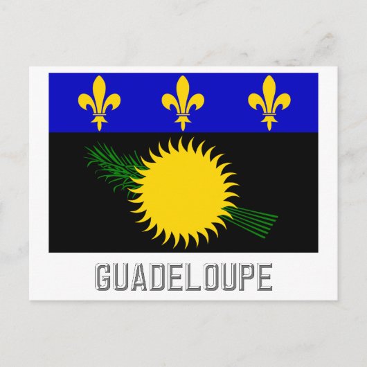 Carte Postale Drapeau de Guadeloupe avec nom (Devant)