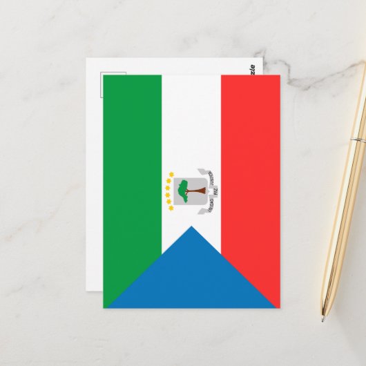 Carte Postale Drapeau de Guinée équatoriale (Devant/Arrière en situation)