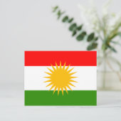 Carte Postale Drapeau de haute qualité du Kurdistan (Debout devant)
