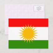 Carte Postale Drapeau de haute qualité du Kurdistan (Devant / Derrière)