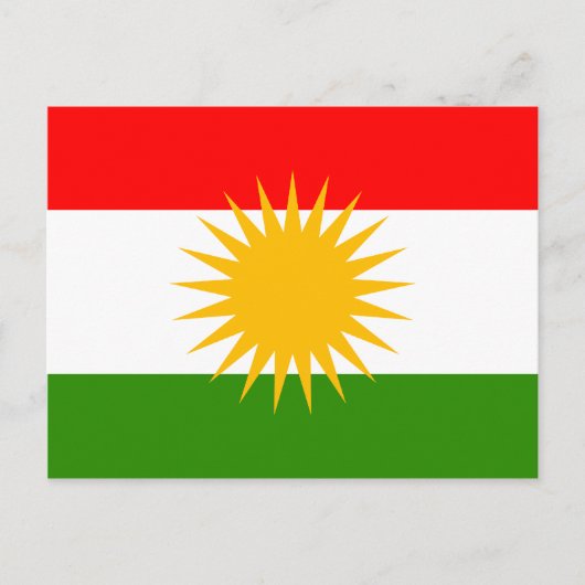 Carte Postale Drapeau de haute qualité du Kurdistan (Devant)