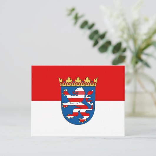Carte Postale Drapeau de Hesse (Debout devant)