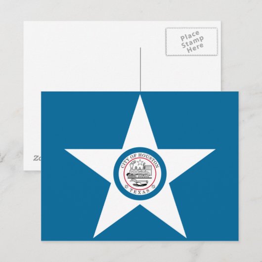 Carte Postale Drapeau de Houston (Devant / Derrière)