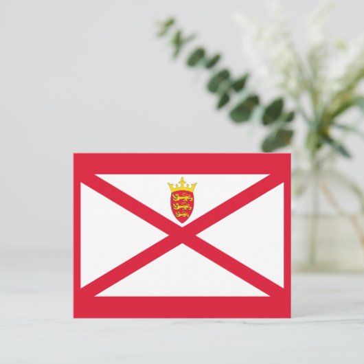 Carte Postale Drapeau de Jersey (Debout devant)