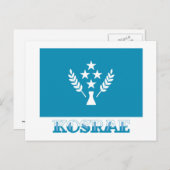 Carte Postale Drapeau de Kosrae, avec nom (Devant / Derrière)