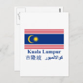 Carte Postale Drapeau de Kuala Lumpur (Devant / Derrière)