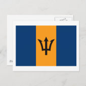 Carte postale drapeau de la Barbade (Devant / Derrière)