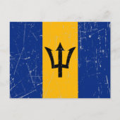 Carte Postale Drapeau de la Barbade découpée et écaillée (Devant)
