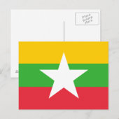 Carte Postale Drapeau de la Birmanie (Devant / Derrière)