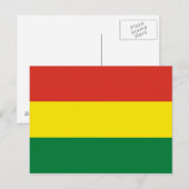 Carte Postale Drapeau de la Bolivie (Devant / Derrière)