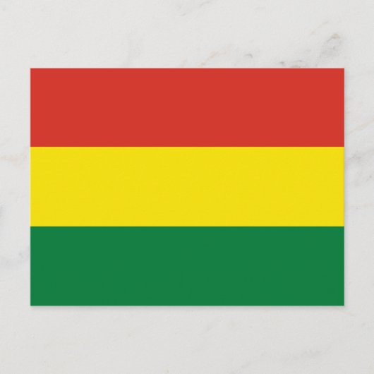 Carte Postale Drapeau de la Bolivie (Devant)