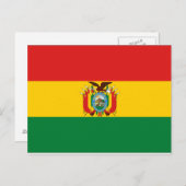 Carte Postale Drapeau de la Bolivie (Devant / Derrière)