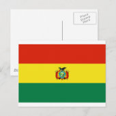 Carte Postale Drapeau de la Bolivie (Devant / Derrière)