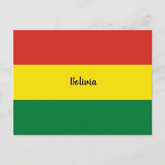 Carte Postale Drapeau de la Bolivie, étiqueté (Devant)