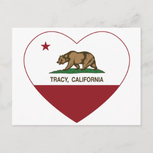 Carte Postale drapeau de la californie coeur