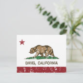 Carte Postale drapeau de la californie davis en détresse (Debout devant)