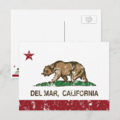 Carte Postale drapeau de la californie del mar en détresse (Devant / Derrière)