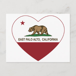 Carte Postale drapeau de la californie est palo alto coeur
