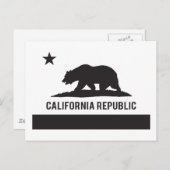 Carte Postale Drapeau de la Californie - Noir (Devant / Derrière)
