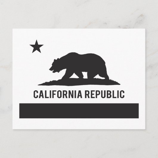 Carte Postale Drapeau de la Californie - Noir (Devant)
