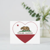 Carte Postale drapeau de la californie pétaluma coeur (Debout devant)