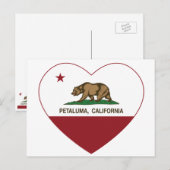 Carte Postale drapeau de la californie pétaluma coeur (Devant / Derrière)