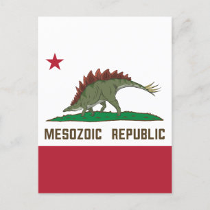 Carte Postale Drapeau de la Californie Stegosaurus