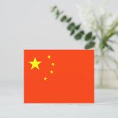 Carte Postale Drapeau de la Chine (Debout devant)