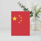 Carte Postale Drapeau de la Chine (Debout devant)
