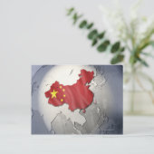 Carte Postale Drapeau de la Chine (Debout devant)