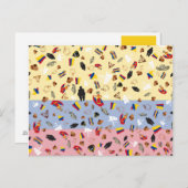 Carte Postale Drapeau de la Colombie avec des objets célèbres du (Devant / Derrière)