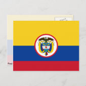 Carte Postale Drapeau de la Colombie militaire (Devant / Derrière)
