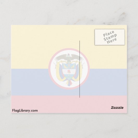 Carte Postale Drapeau de la Colombie militaire (Dos)