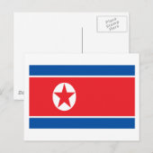 Carte Postale Drapeau de la Corée du Nord (Devant / Derrière)