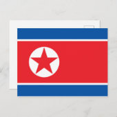Carte Postale Drapeau de la Corée du Nord (Devant / Derrière)