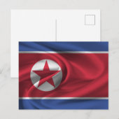 Carte Postale Drapeau de la Corée du Nord (Devant / Derrière)