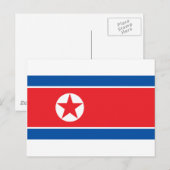 Carte Postale Drapeau de la Corée du Nord (Devant / Derrière)