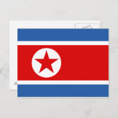 Carte Postale Drapeau de la Corée du Nord (Devant / Derrière)