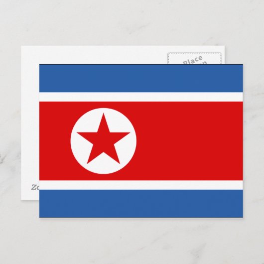 Carte Postale Drapeau de la Corée du Nord (Devant / Derrière)
