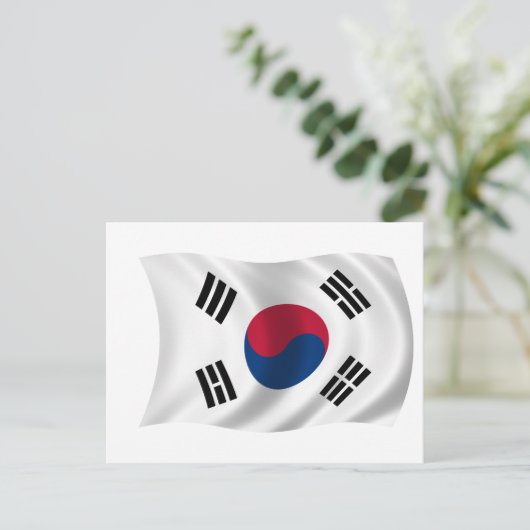 Carte Postale Drapeau de la Corée du Sud (Debout devant)