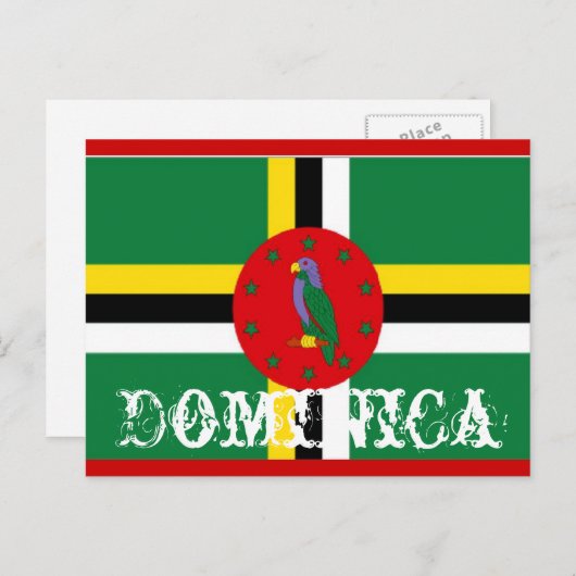 Carte Postale Drapeau de la Dominique (Devant / Derrière)