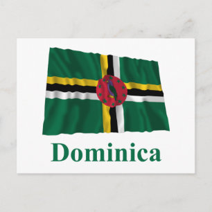 Carte Postale Drapeau de la Dominique avec nom