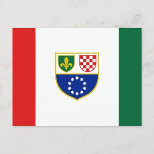 Carte Postale Drapeau de la Fédération de Bosnie-Herzégovine