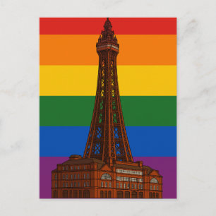 Carte Postale Drapeau de la fierté de la tour de Blackpool