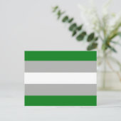Carte Postale Drapeau de la fierté grise romantique (Debout devant)