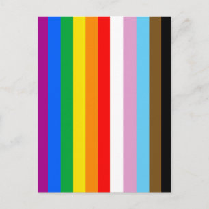 Carte Postale Drapeau de la fierté inclusif LGBTQ+