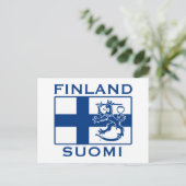 Carte Postale Drapeau de la Finlande (Debout devant)