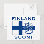 Carte Postale Drapeau de la Finlande (Devant / Derrière)
