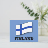 Carte Postale Drapeau de la Finlande (Debout devant)