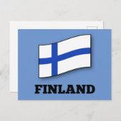 Carte Postale Drapeau de la Finlande (Devant / Derrière)